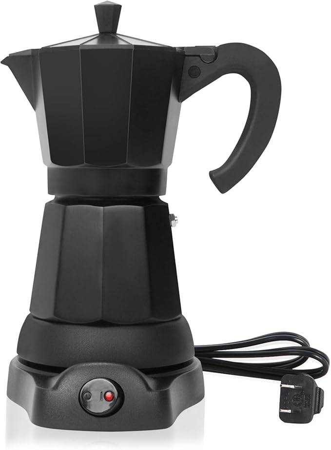 LAOION Cafetera Espresso Maker, 6 Cup Portable Coffee Machine, 300ml Portable Cafeteras Electricas Modernas, Electric Moka Pot with Detachable Base & Overheat Protection, Coffee Gift for Home Travel