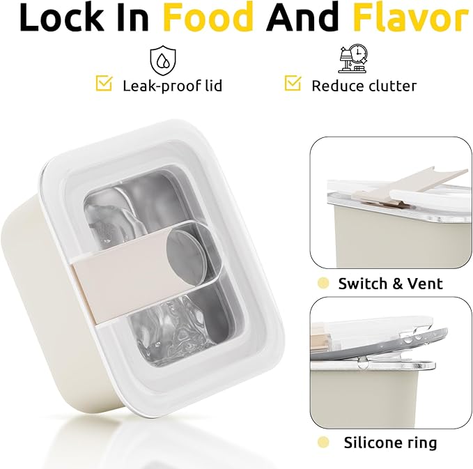 Bakpoco Stainless Steel Snack Lunch Containers for Kids, 3 Packs 12 oz Leak-Proof Lunch Box Containers, Microwave-Safe, Convenient Metal Small Food Storage Container with Lid for School, Work