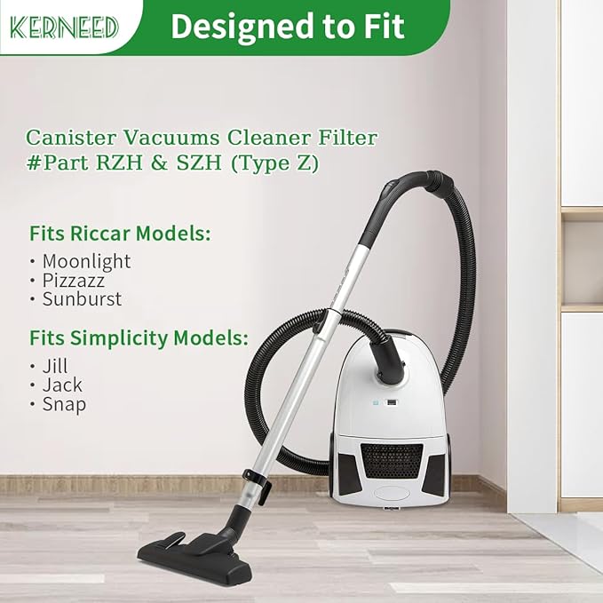 8 Pack Type Z HEPA Vacuum Bags for Riccar Moonlight, Pizzazz, Sunburst & Simplicity Jill, Jack, Snap Vacuum Cleaners, Part RZH-6/SZH-6