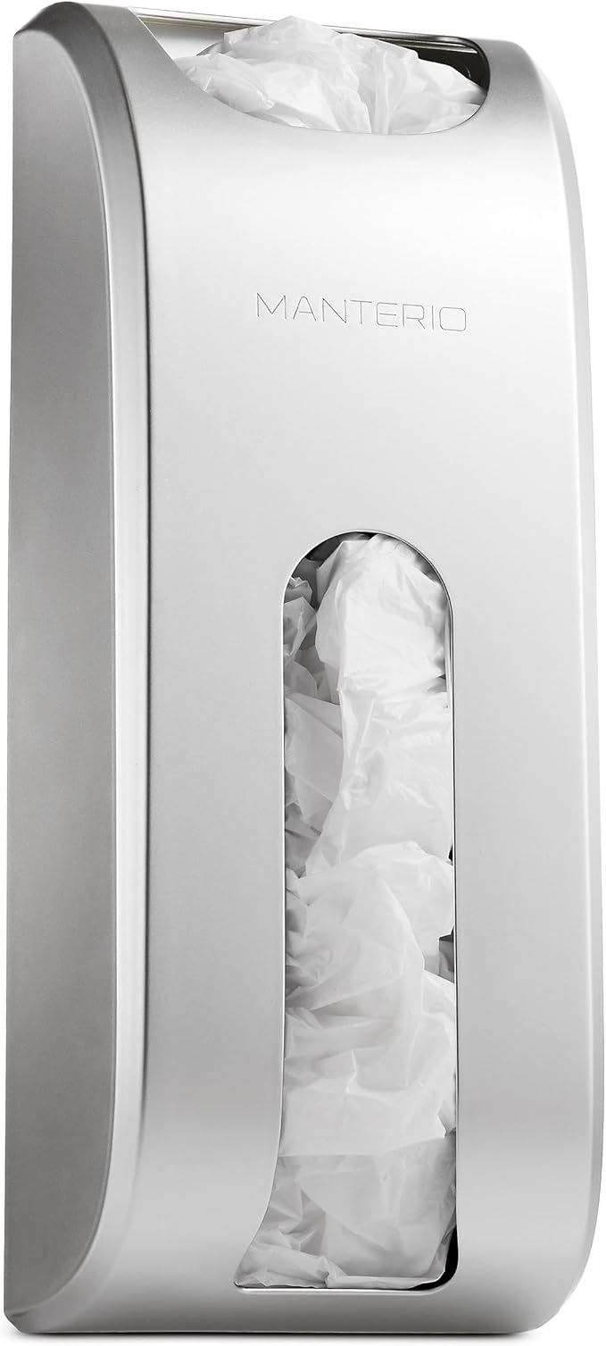 Plastic Bag Holder | UPGRADED Wall-Mount Grocery Bag Dispenser | Space-Saving Design | Easy Install | Smudge-Proof, Fingerprint-Resistant | Silver | Holds the Most Bags for Maximum Storage