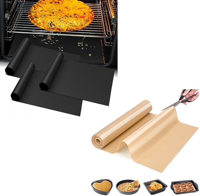 Best German Silicone Baking Mat Roll + 3Pack Large Heavy Duty Oven Protector Mat