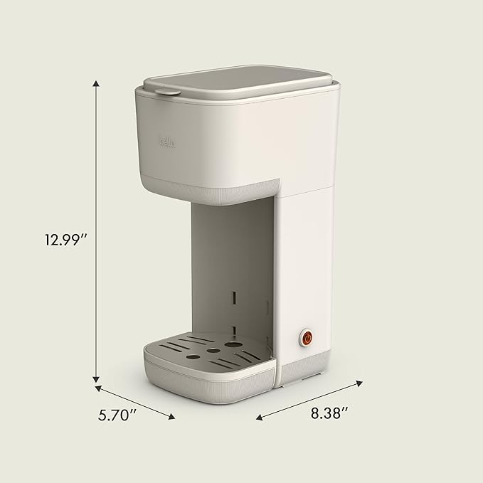 BELLA Single Serve Coffee Maker,K-Cup & Coffee Ground Compatible with Removable,Adjustable Drip Tray,Auto Shutoff & Reusable Dishwasher Safe Accessories,Brews 6oz to 14oz,1000 Watt,Oatmilk(Pack of 4)