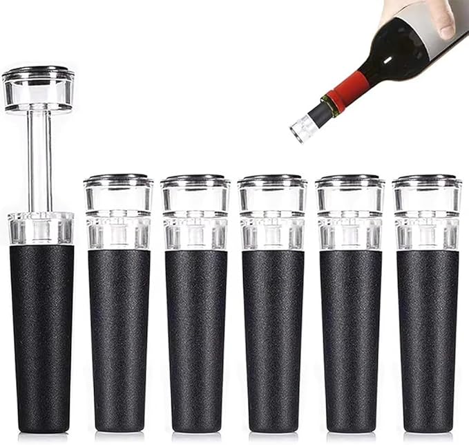 Black Silicone Stopper 1/2/3/4pcs, Wine Bottle Stopper With Built-in Vacuum, Wine Pump, Food Safety Silicone Cap, Vacuum Wine Stopper, Winery Accessories(3pcs)
