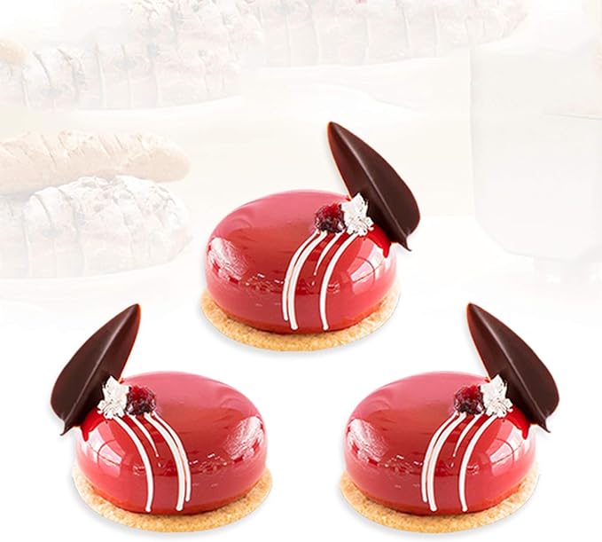 Silicone Cake Mold for Baking，8 Holes 3D Stone Round Shape Silicone Mousse Cake Pop Form,Non-Stick Candy Chocolate Jelly Baking Mould Tray,Pastry Cheesecake Pudding Bread Decorating Tool for Homemade