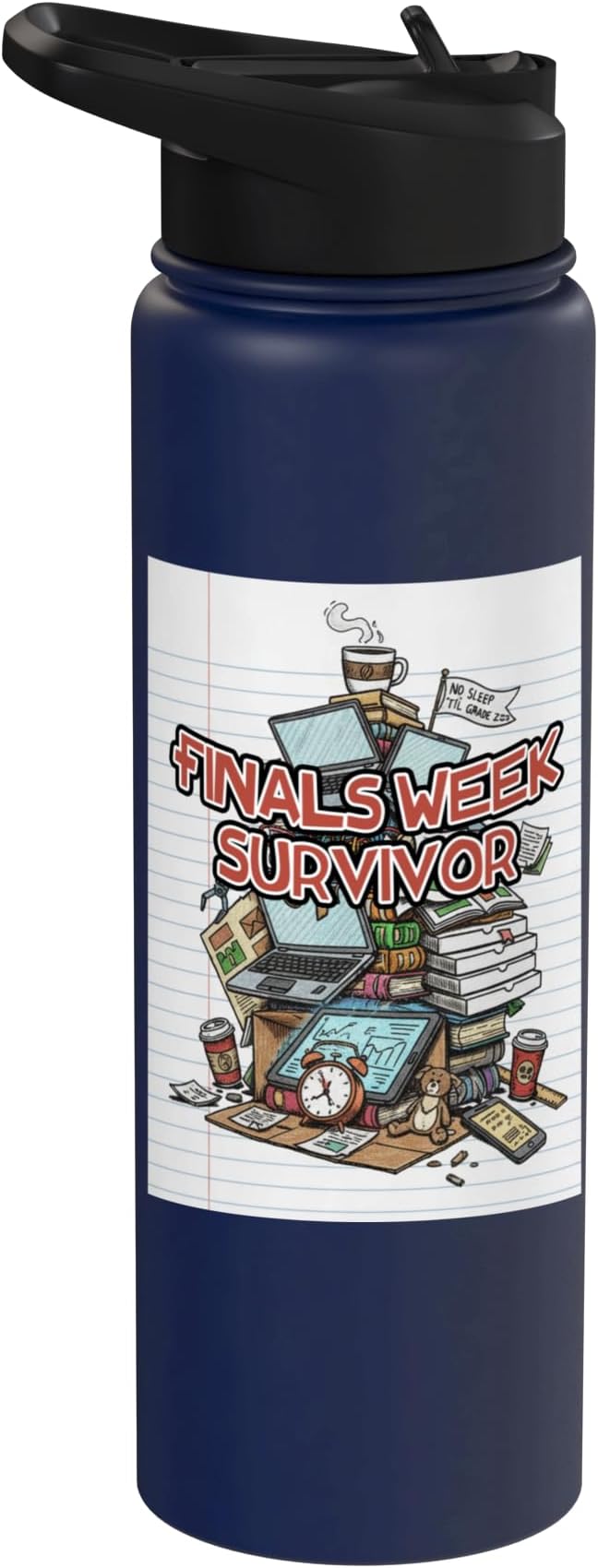 Cafeteria Critic - Student Lunch School Humor Food Chaos Stainless Steel Insulated Water Bottle