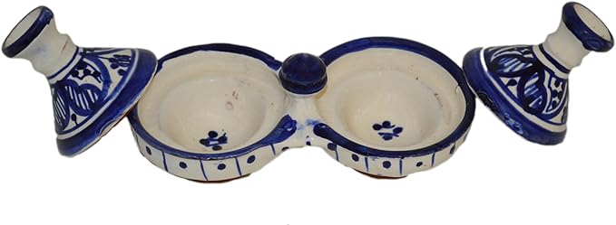 Moroccan Handmade Tagine Double Spice Holder seasoning Container