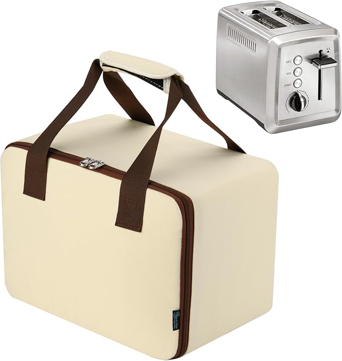 Beautyflier Carrying Bag for Hamilton Beach 2 Slice Extra Wide Slot Toaster, Portable Carry Case for 2 Slice Wide Slot Toaster, Travel Storage Bag with Hand Strap, Durable and Long-Lasting (Bag Only)
