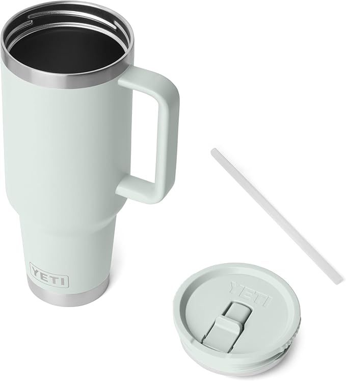 YETI Rambler 40 oz Travel Mug with Flip Straw Lid – Stainless Steel, Vacuum Insulated, Leakproof, Cup Holder Friendly