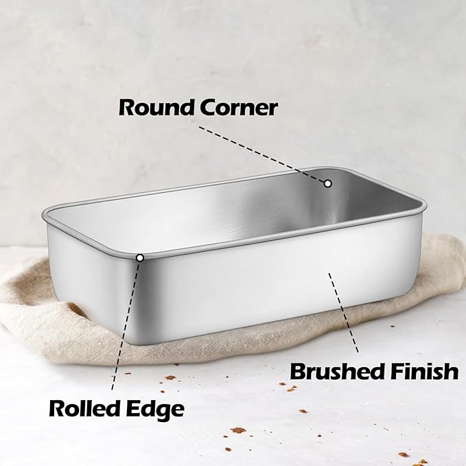 Leonyo 8 Pack Loaf Pans for Baking Bread, 9x5IN Stainless Steel Loaf Bread Pans Set for Homemade Meatloaf, Bananas, Brownies, Lasagnas, Dishwasher Oven Safe