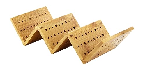 PacknWood 210STAC162 - Bamboo Taco Holder - wood taco holder - disposable taco holder - taco holder wood - taco holders set - taco holder - 8.2 x 4 x 1.9in - (Case of 5)