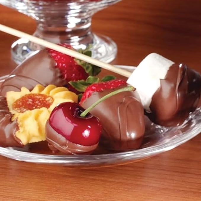 Nostalgia 3 Tier Electric Chocolate Fondue Fountain Machine for Parties - Melts Cheese, Queso, Candy, and Liqueur - Dip Strawberries, Apple Wedges, Vegetables, and More - 24-Ounce - Black, Small