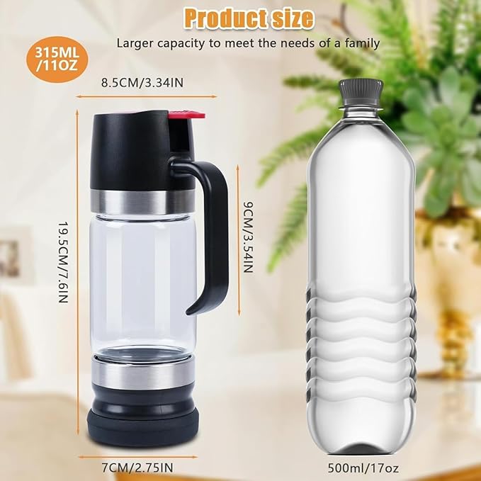 Honey Dispenser No Drip with Base 2026 New Upgrade, 12OZ Glass Honey Jar pot with Handle, Syrup Dispenser for Coffee or Tea, Mess Free Honey Dispenser for Honey and Syrup (Black)