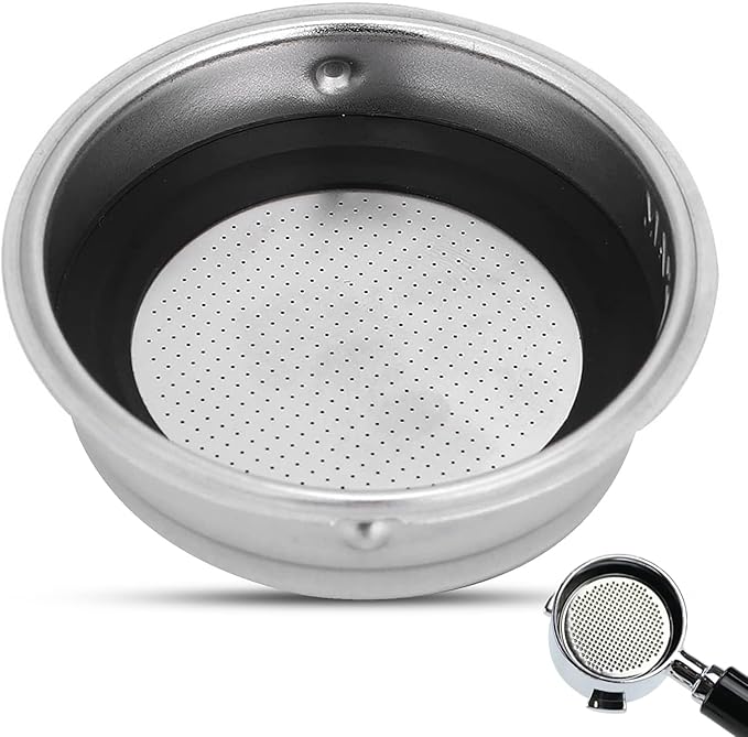 1 Cup 51mm Coffee Filter Basket, Stainless Steel Pressurized Mesh Coffee Filters Bottomless Portafilter Coffee Machines Accessories for Semi-Automatic Coffee Machine Series (1 Cup)