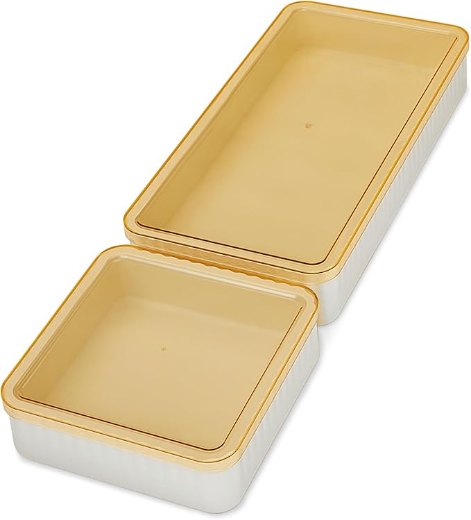 Cravings by Chrissy Teigen Silicone Baking Pans Set, Nonstick Bakeware Set for Meal Prep and Serving Dishes, 2 Trays, 2 Lids, Oven Safe to 450 Degrees