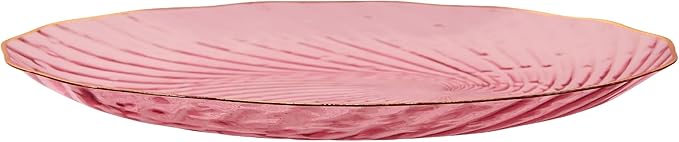 PLASTICPRO 60 Pack Plastic Plates Set of 30-10 inch Plates and 30-7 inch Plate, Elegant Clear Pink Spiral and Gold Rim Disposable Fancy Dishes Heavyweight