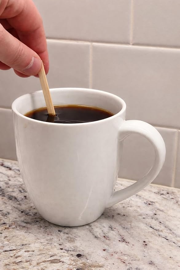 Coffee Stirrers, Bamboo Wood, Splinter-Free; Wooden Stir Sticks for Hot Chocolate, Coffee, Tea Etc, Drink Stirrer Bulk Package, Restaurant Supply, Coffee Bar, Cafe (100 Pack)