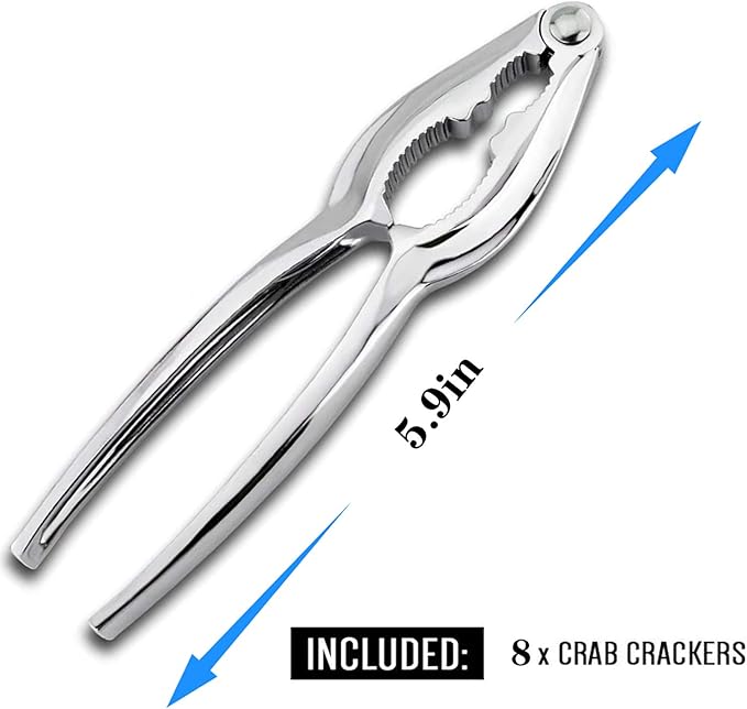 Crab Crackers and Tools, Lobster Crackers, Seafood Crab Leg Cracker Tools, Nut Cracker Set, 8 Pack