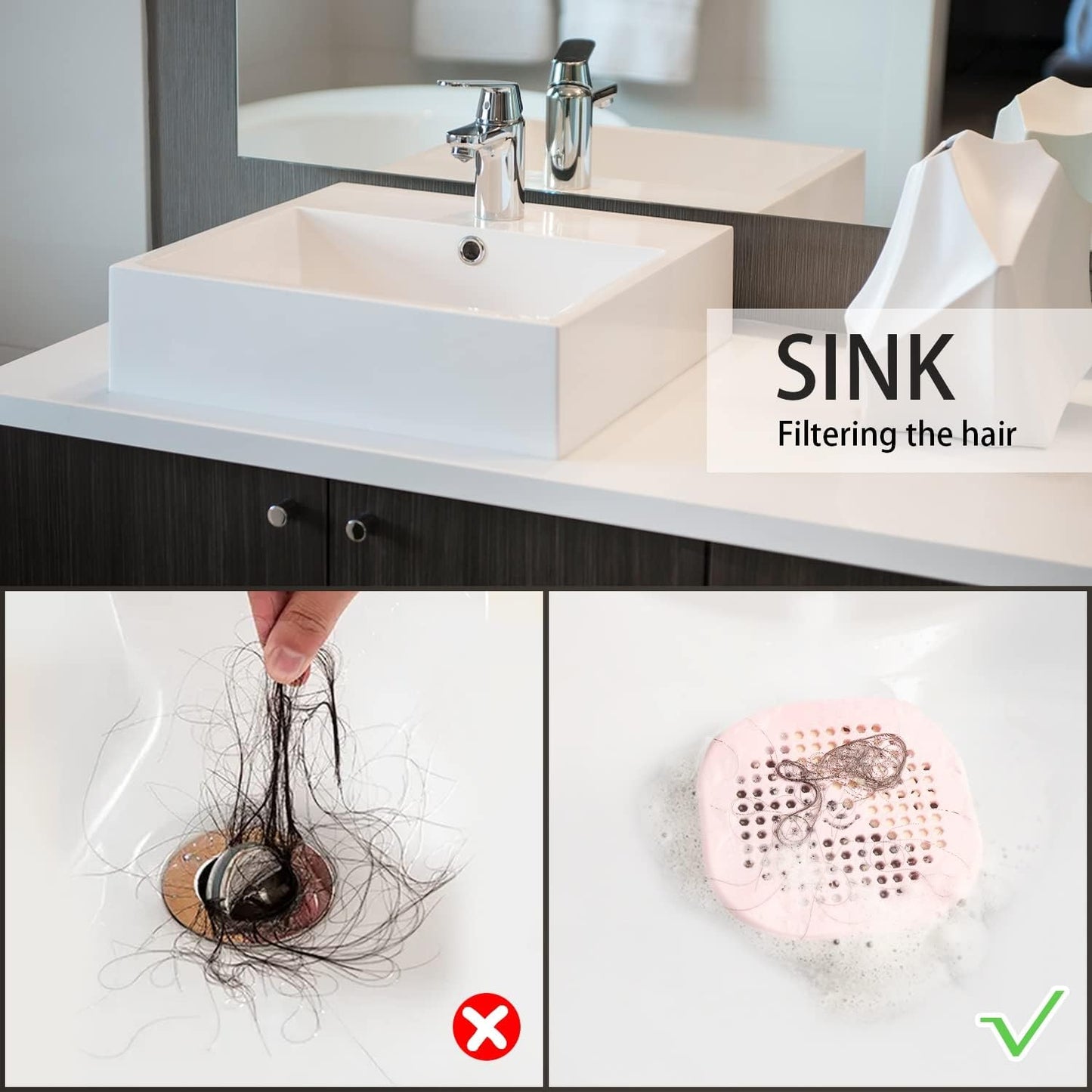 Drain Cover Hair Catcher Drain Plug Hair Stopper Drain Protector for Shower Bathroom Accessories Bathtub 2 Pack Xmas Green