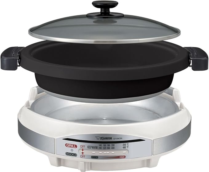 Zojirushi EP-RAC50 Gourmet d'Expert 1350-Watt Electric Skillet & Nishiki Medium Grain Rice, 80 Ounce