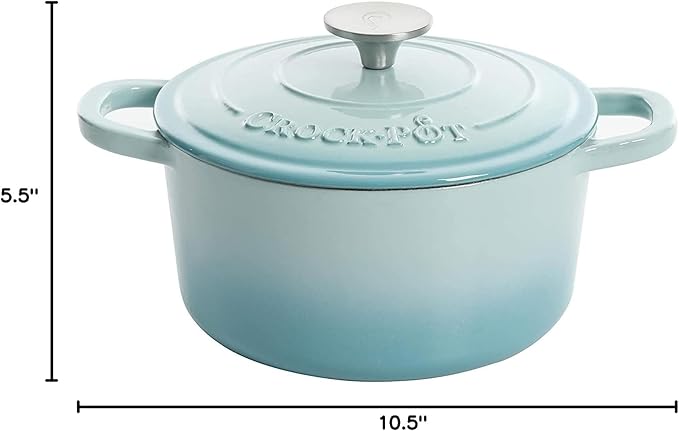 Crock-Pot Artisan Round Enameled Cast Iron Dutch Oven, 7-Quart, Blush Pink
