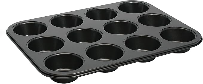 Winco 12-Cup Non-stick Muffin and Cupcake Pan, Tin Plated