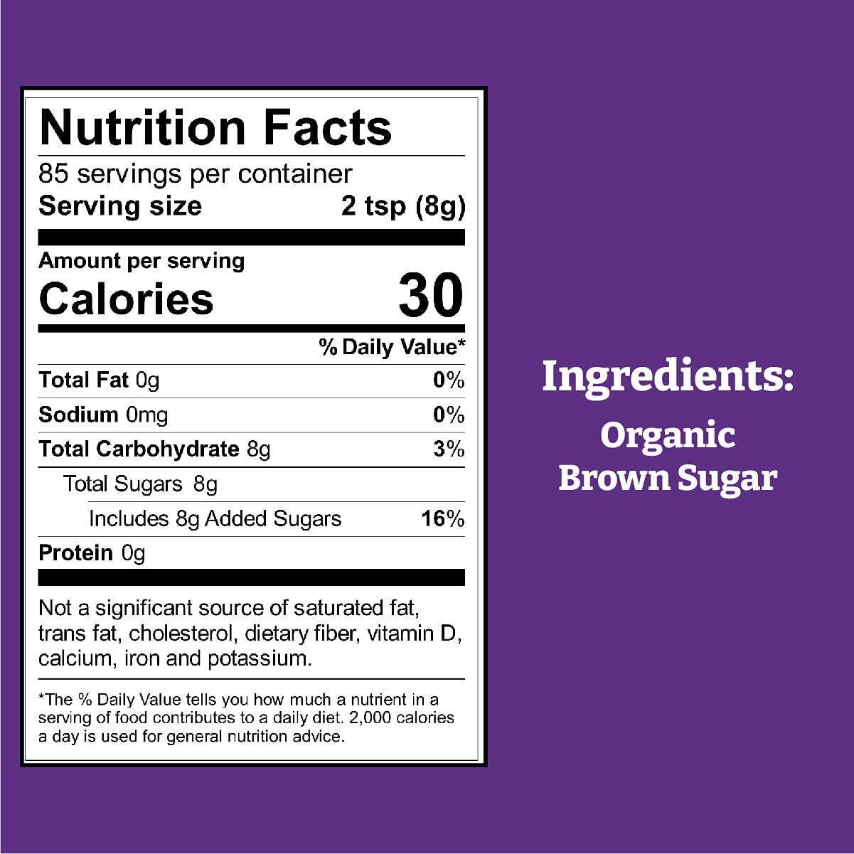 Wholesome Sweeteners 24-Ounce Organic Dark Brown Sugar, Fair Trade, Non GMO, Gluten Free & Vegan, Sugar for Baking and Glazing, 6 Pack