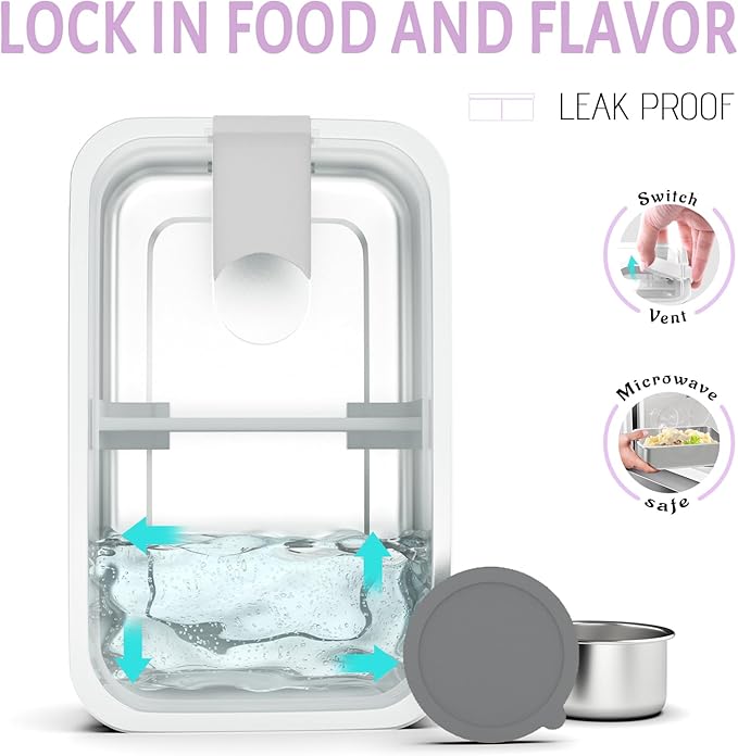 Bakpoco Stainless Steel Bento Lunch Box Set for Adult - 42oz Leak-Proof Bento Lunch Box Container with Thermo, Insulated Bag for Work Travel Dining Out