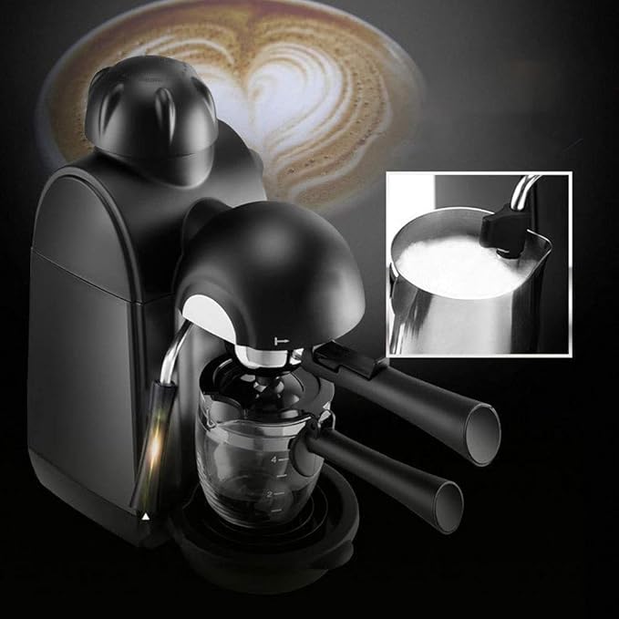 5Bar Coffee and Cappuccino Machine Milk Frother Espresso Maker with Steamer Black