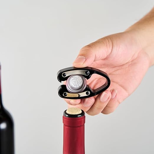 Restaurantware-Bar Lux Foil Cutter, 1 Wine Bottle Opener Accessory - Razor-Sharp Blades, Ergonomic Design, Black Plastic Bottle Seal Remover, For Wine Lovers