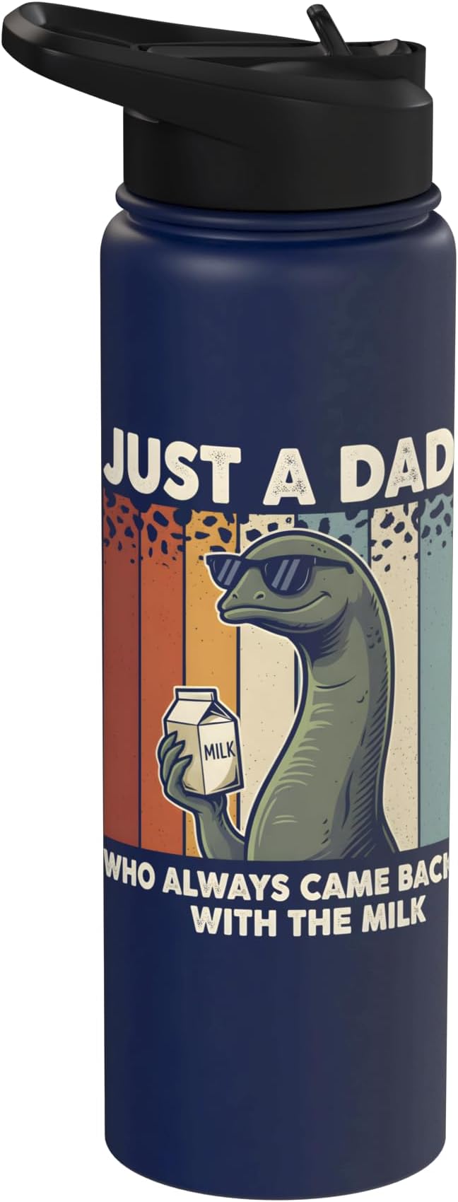 Nessie Dad Who Always Came Back With The Milk Retro Sunset Stainless Steel Insulated Water Bottle