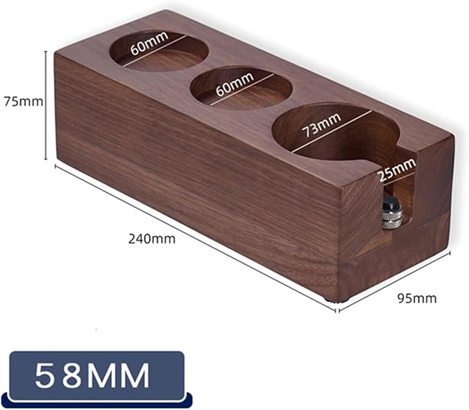 Walnut Wood Coffee Filter Holder, Espresso Tamper Mat Stand, Coffee Maker Support Base Rack, Barista Accessories(Red)