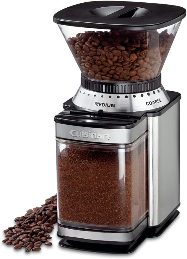 CUISINART Coffee Grinder, Electric Burr One-Touch Automatic Grinder with18-Position Grind Selector, Stainless Steel, DBM-8P1 & 2-Slice Toaster Oven, Compact, White, CPT-122