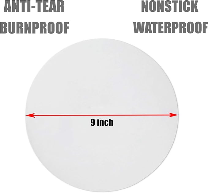 Fit Meal Prep [1000 Pack] 9 Inches Non-Stick Parchment Paper - Round White Baking Sheets, Wax Liners for Cake Pan, Steamer, Fryer and Oven, Cheesecakes, Pizza, Cookies, Meats, Vegetables