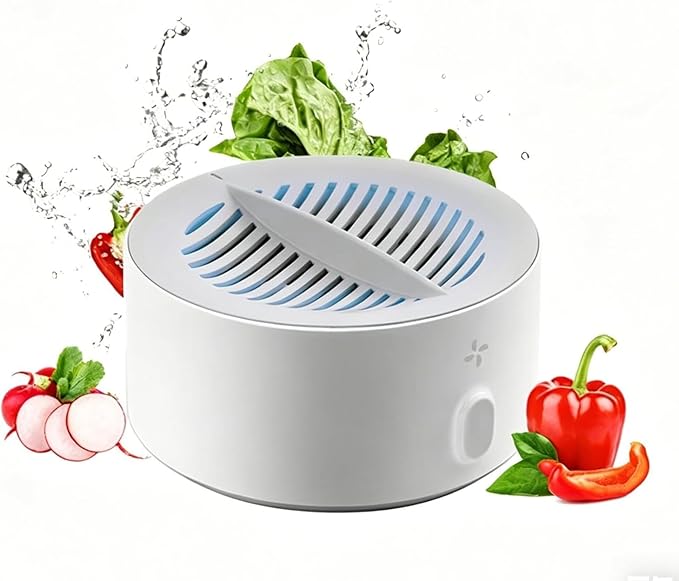 Produce Cleaner, Fruit and Vegetable Washing Machine, With Microbubble Electrolysis, 5-Min Auto Cleaning, Ipx7 Waterproof Cordless Device for Berries & Meat for Fruits, Vegetable & More (B)