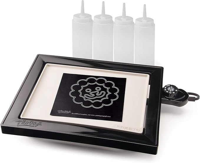 Presto 07080 PanGogh Cool Touch, Electric griddle, ideal size for small families, includes batter bottles & template for pancake art