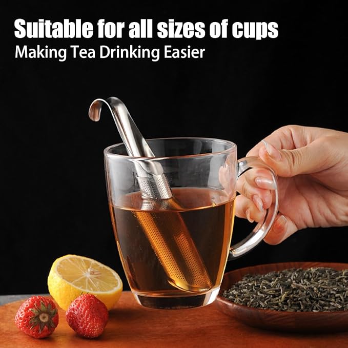 2 Pack Tea Infusers, Extra Fine Mesh Tea Strainer for Loose Tea, Stainless Steel Long Handle Tea Steeper Diffuser for Leaf Tea, Coffee, Spices, Seasonings