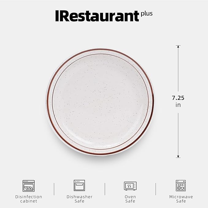 Stoneware Narrow Rim Commercial Grade Dinnerware (Brown Speckle, Plate 7.25")