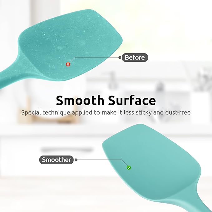 600ºF Heat Resistant Silicone Spatulas: U-Taste Upgraded Flexible Food Grade Silicon Baking Scraper, Sturdy Rubber Kitchen Cooking Mixing Utensils for Nonstick Cookware Set of 4 (Multicolors)