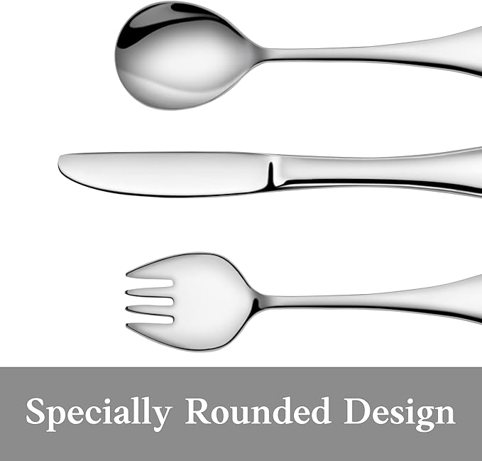 Artaste 56532 Rain 18/10 Stainless Steel 12-Piece Kids Flatware Set, Service for 4