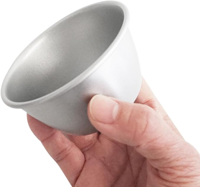 Small Popover Pans Nonstick 6Pcs, 3 Inch Round Pie Tart Mold Small Tin, Carbon Steel Pudding Cups, Individual Egg Tart Moulds Cute - Silver