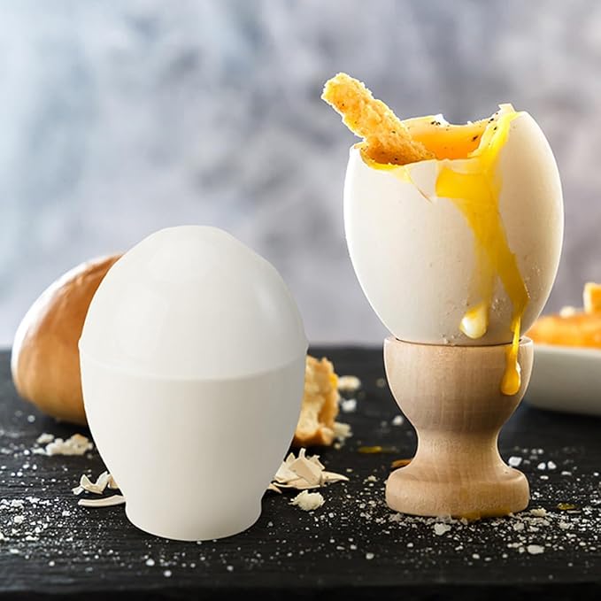 INOOMP 10pcs Microwave Oven Egg Cups White Steamed Egg Cooker Set for Home Kitchen Steamer Specialty Cookware