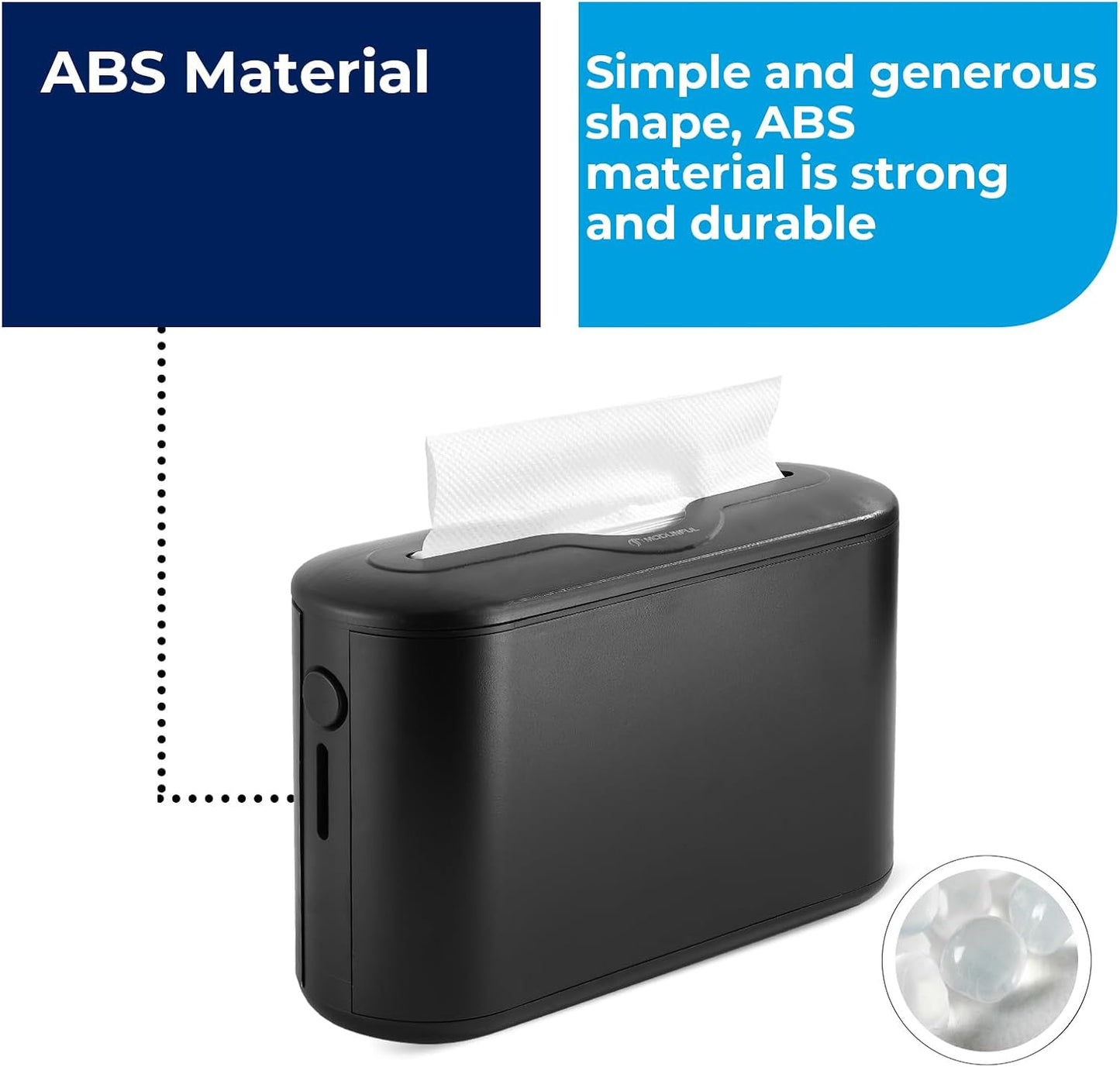Multifold Paper Towel Dispenser Countertop, 200 Sheet Compact Hand Towel Holder, Napkin Dispenser for Kitchen, Bathroom, Toilet, Bedroom (Black)