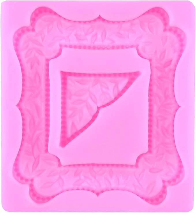 Mujiang Photo Frame Silicone Molds Vintage Picture Frames Fondant Mold Mirror Frame Candy Molds For Cake Decorating Cupcake Topper Polymer Clay Chocolate Gum Paste Set Of 4