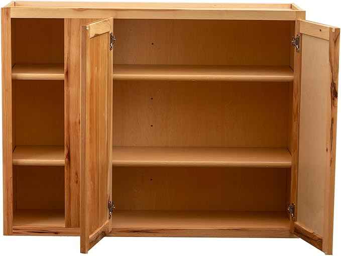 Quicklock RTA (Ready-to-Assemble) 42" Tall Wall Kitchen Cabinets - Shaker Style | 100% Hardwood | Made in America | Soft Close Hardware (12" D x 42" W x 42" H Blind Corner, Rustic Hickory)