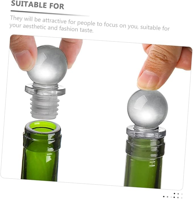 Healifty 24pcs Glass Ball Wine Stoppers Vacuum Pump Bottle Stopper Aroma Dispenser Decorative for Wine Oil Perfume Bottles