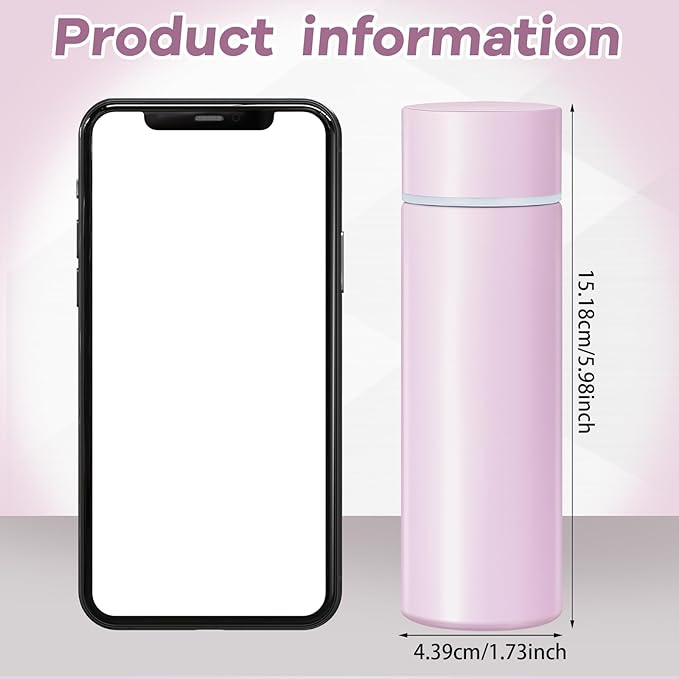 Irenare 5oz Mini Water Bottle Mini Insulated Stainless Steel Bottle Purse Water Bottle Cute Leak Proof Flask Keeps Drink Cold and Hot for Purse Women(Purple,1 Piece)