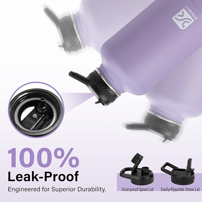 DYSANKY Insulated Water Bottle | Thickened Stainless Steel Vacuum Metal | Portable Sports Half Gallon Large Water Jug for Gym and Hiking with Straw, Carrier Bag, Handle Strap | BPA-Free 64 oz