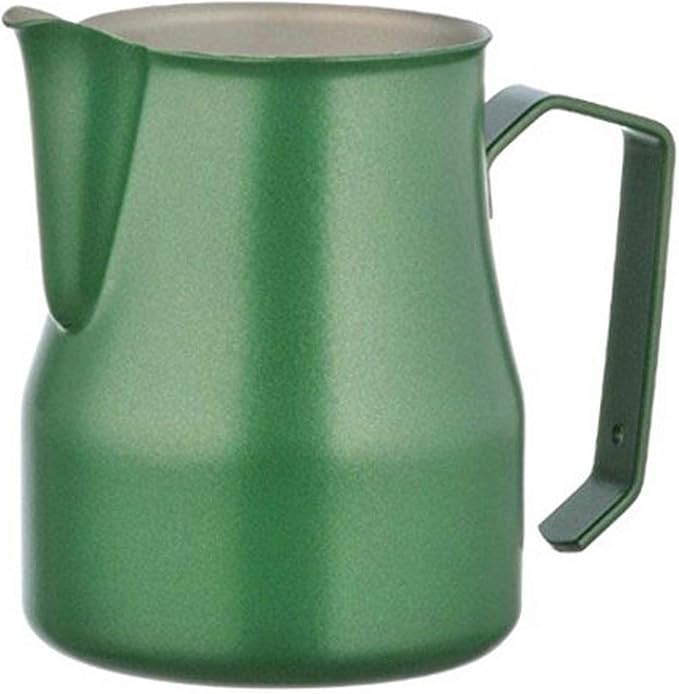 Metallurgica Motta 8007986028358 Motta Stainless Steel Professional Milk Pitcher, Green, 11.8 Fl. Oz, One size