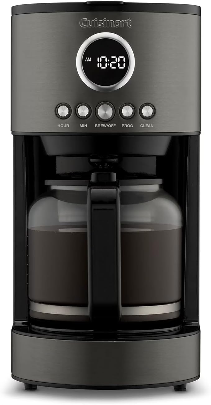 Cuisinart Stainless Steel 12-Cup Coffee Machine, Black Stainless Steel DCC-1220BKS