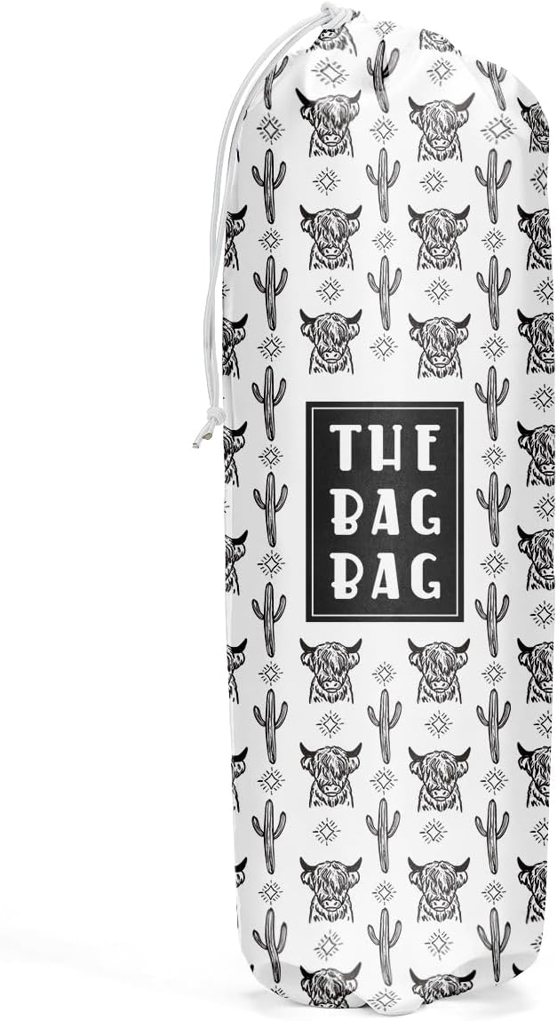 Cow Print Stuff Bag Holder, Western Gifts Grocery Organizer, Storage for Kitchen, Home Decor for Women Men